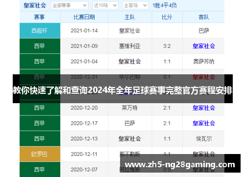 教你快速了解和查询2024年全年足球赛事完整官方赛程安排 教你快速了解和查询2024年全年足球赛事完整官方赛程安排