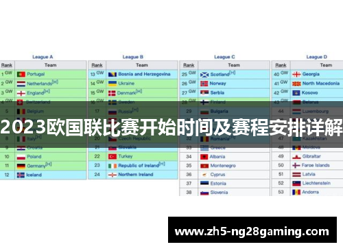 2023欧国联比赛开始时间及赛程安排详解 2023欧国联比赛开始时间及赛程安排详解