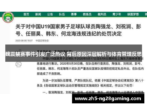 魏震禁赛事件引发广泛热议 背后原因深层解析与体育管理反思