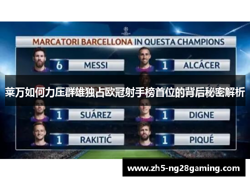 莱万如何力压群雄独占欧冠射手榜首位的背后秘密解析